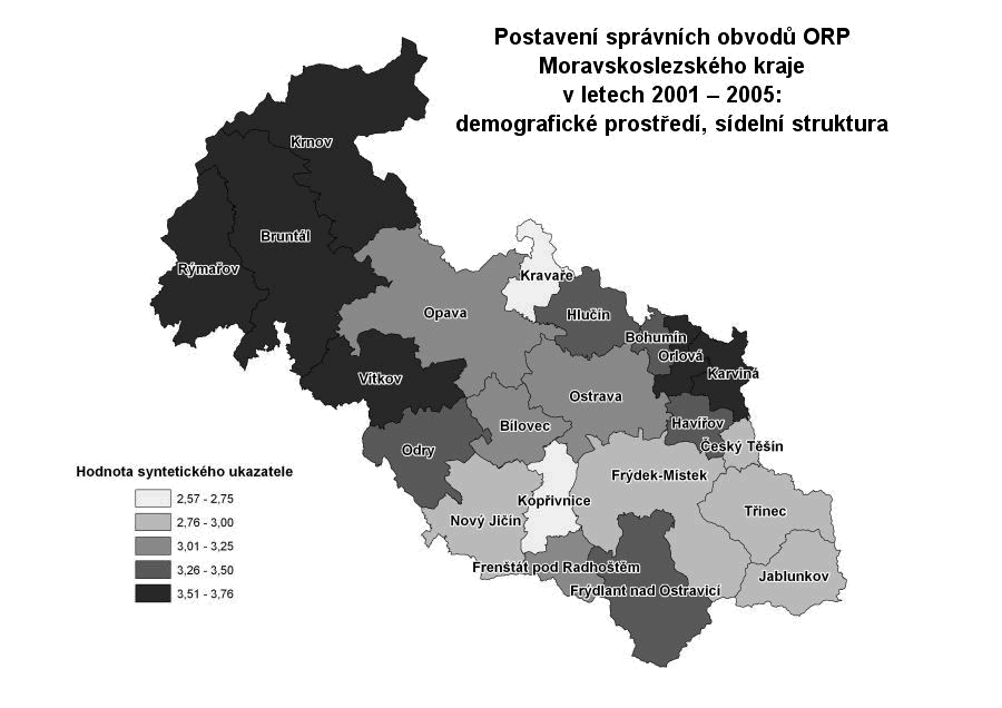 Postavení správních obvodů ORP Moravskoslezského kraje v letech 2001 – 2005: demografické prostředí, sídelní struktura